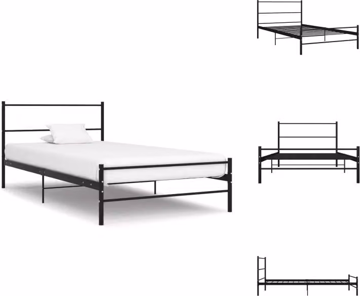 vidaXL Struttura letto in metallo nero 90×200 cm - Letti e strutture letto