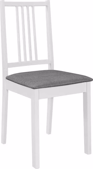 Sedie da Pranzo con Cuscini 6 pz | Sedie da cucina Bianche in Legno Massello