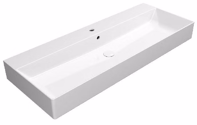 Sapho GSI Kube X - Lavabo 1200x470 mm, con sfioratore, foro per rubinetto, ExtraGlaze, bianco 9424111