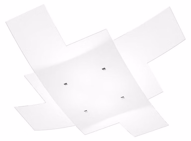 Plafoniera Moderna Tetris Metallo Bianco Vetro 4 Luci E27 95Cm