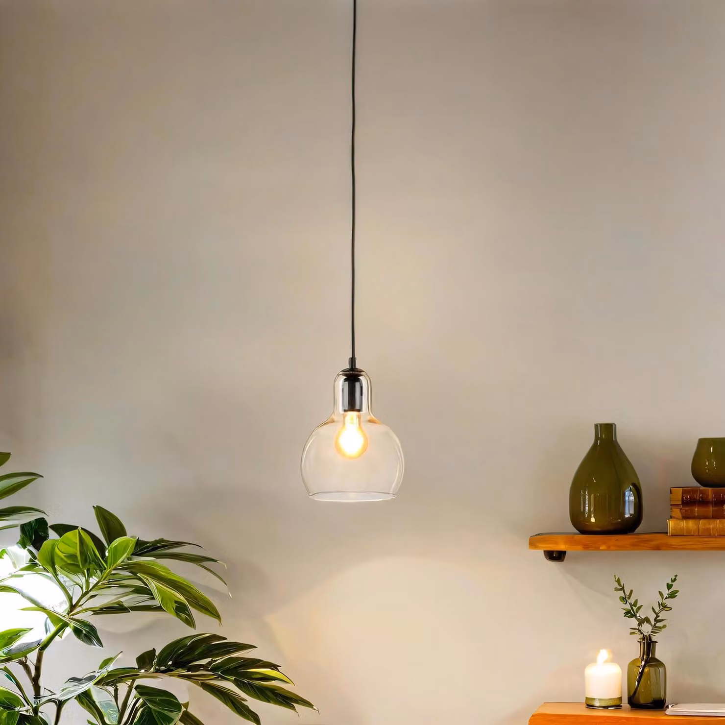 Lampada a sospensione paralume in vetro arancione Ø 18 cm E27 lampada a sospensione per tavolo da pranzo