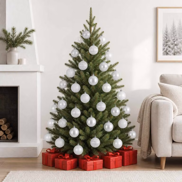 vidaXL Set di Palline di Natale 50 pz Bianco 8 cm Polistirolo