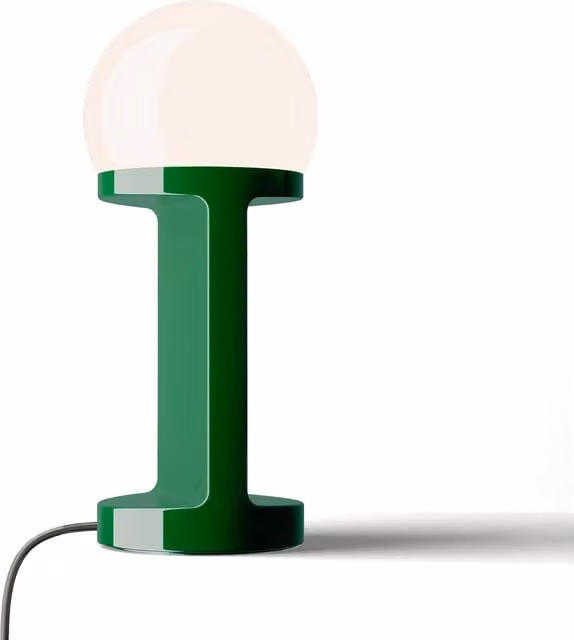 Lampada da tavolo Ferroluce Habea in ceramica e vetro verde con attacco E14