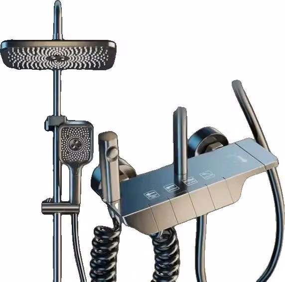 Soffione doccia, indicatore Hydro Power, installazione regolabile, grigio senza indicatore