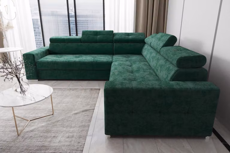 Wohnzimmer Textil Leder Luxus L-Form Modern Ecksofa Couch Polsterung Sofas