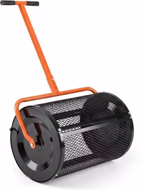 Spargitore manuale di compost e letame con manico a T per giardino e semina, Arancione – 1