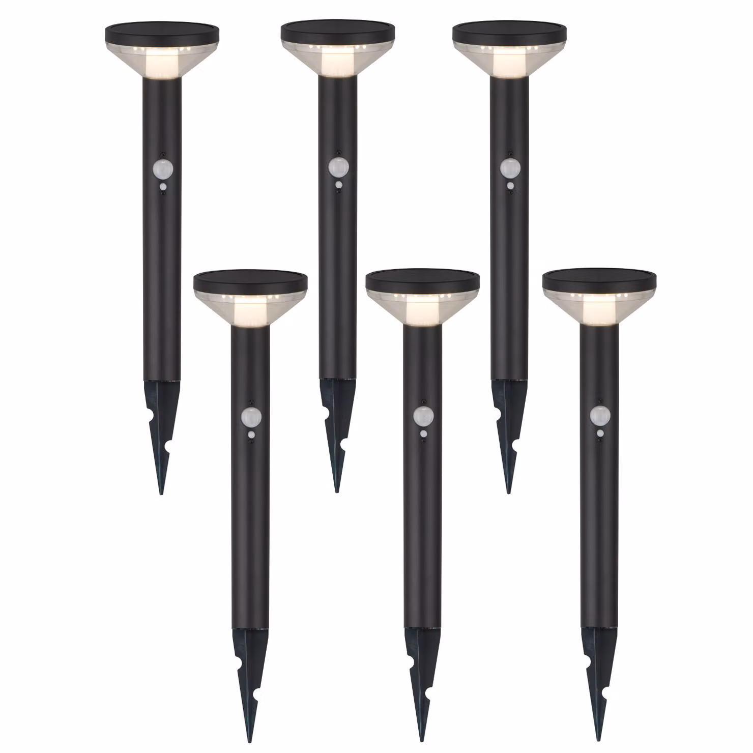 Maclean Luce solare a LED con sensore 3 modalità collegabile Li-ion 18650 IP44 3,7V 1200 mAh Nero MCE465 B