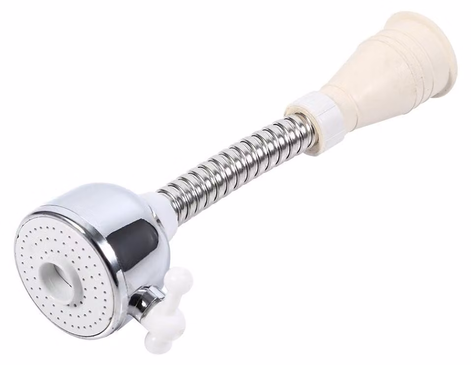 Rubinetto con beccuccio girevole a 360° - Rubinetto da cucina - Rubinetto a risparmio idrico - Aeratore - Materiale ABS - Ugello regolabile - Raccordo per rubinetto