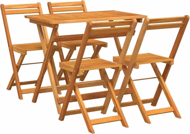 Set bistrot 5 pz | Set Salotto da Giardino Olio Naturale Legno di Acacia Massello