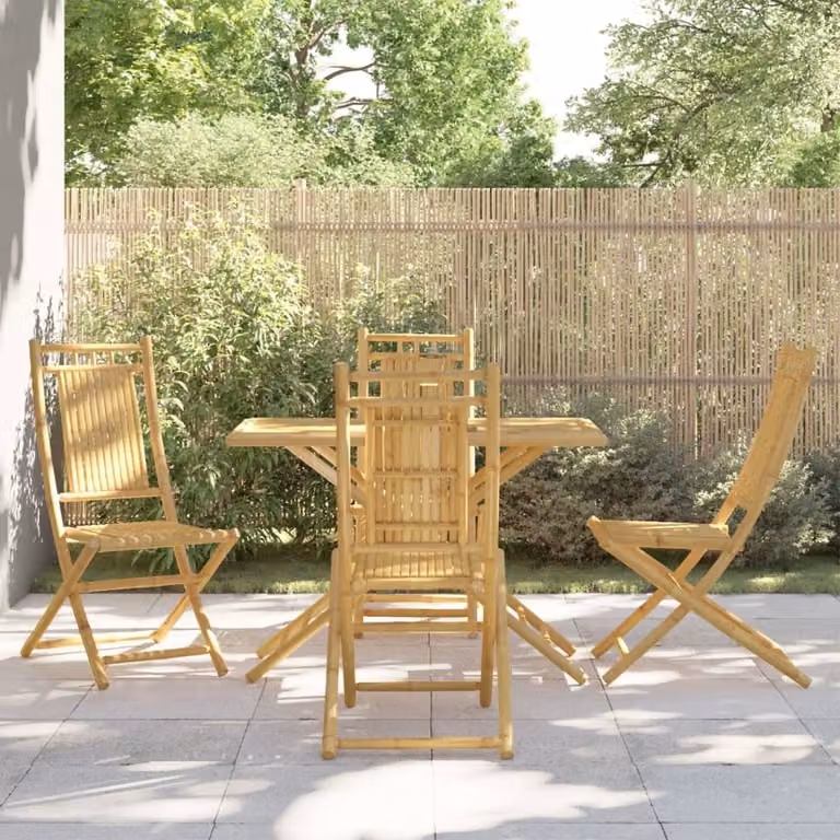 Maison Exclusive - Set da pranzo da giardino in bambù, 5 pezzi