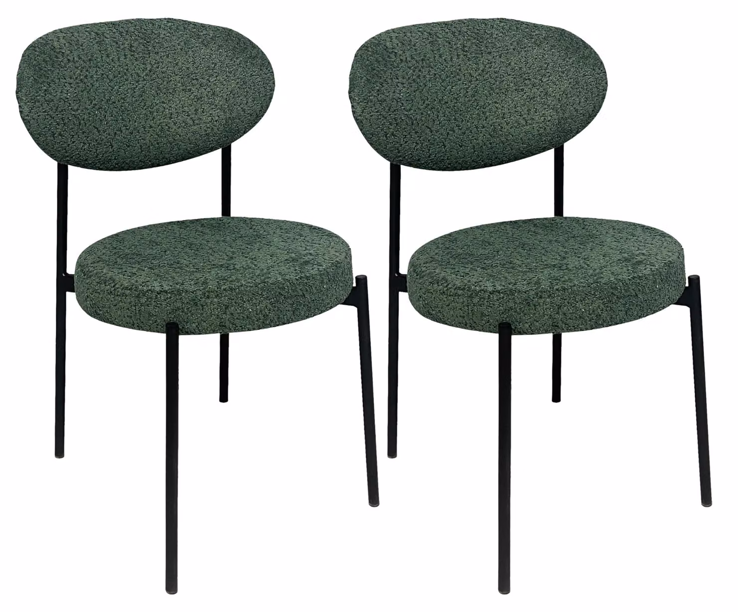 Set di 2 sedie da pranzo ergonomiche con struttura in metallo