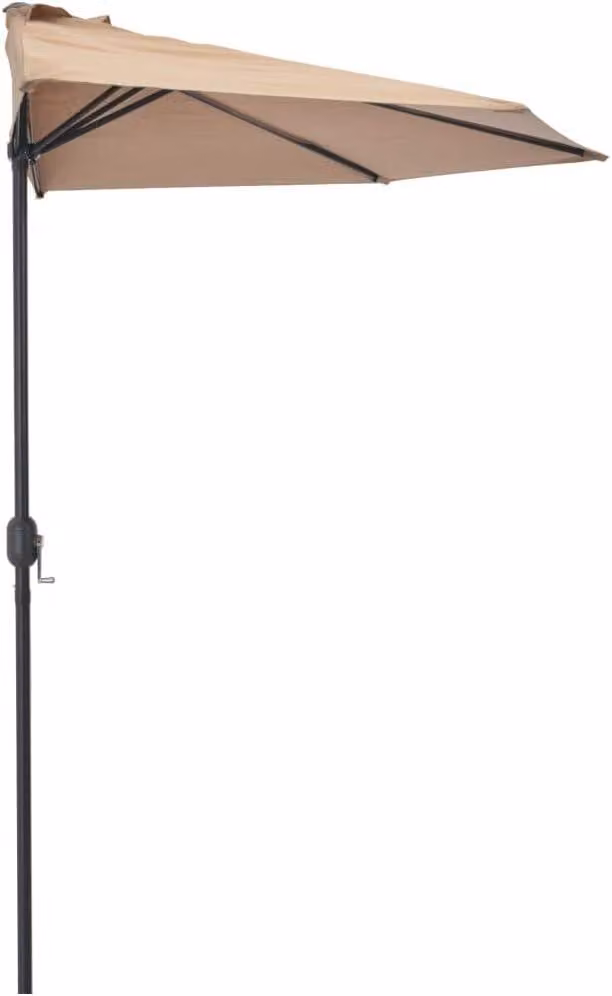 Ombrellone da esterno, ombrellone da giardino, ombrellone a semicerchio, ombrellone da pergola con palo in alluminio, doghe in acciaio, dimensioni 300 x 150 x 253 cm (lunghezza x larghezza x altezza), colore tortora, ideale per terrazza e spiaggia