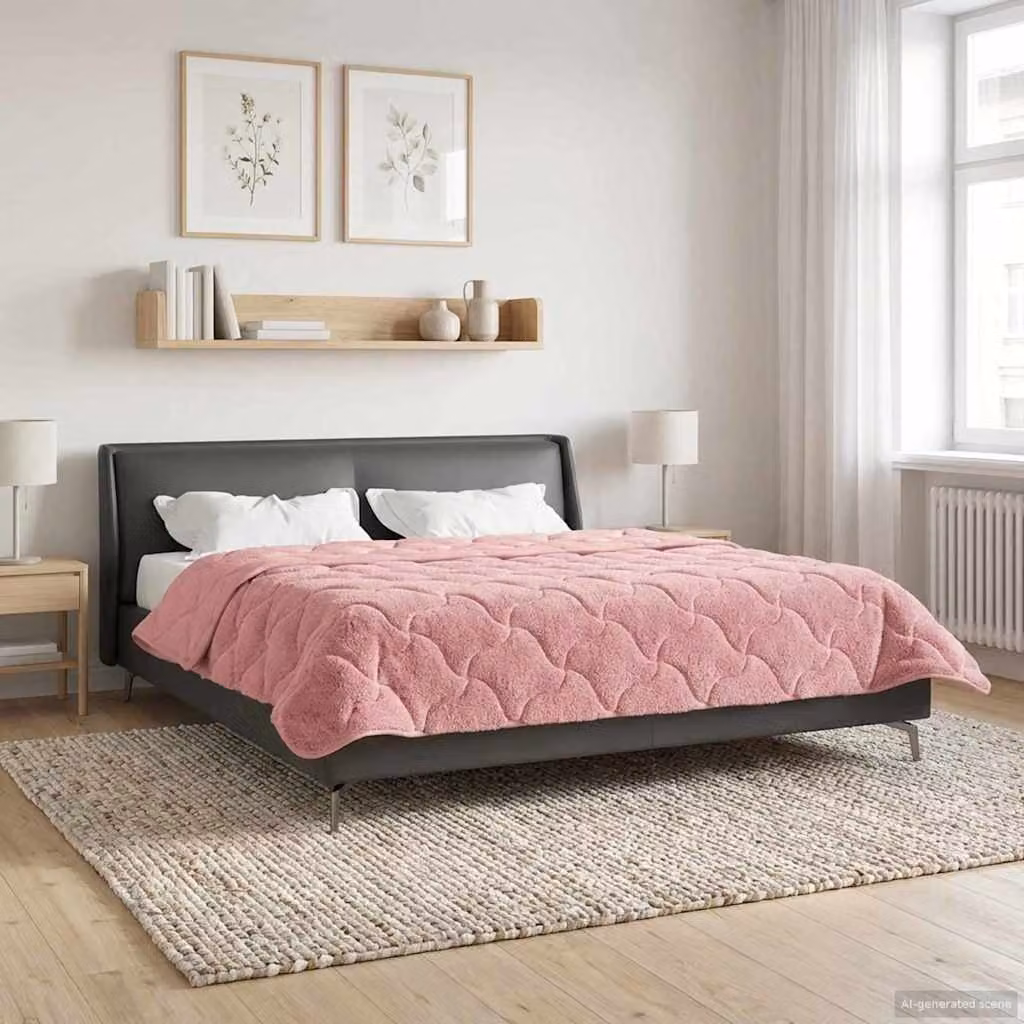 Piumino estivo reversibile vidaXL in microfibra traspirante, Rosa, 200 x 200 cm