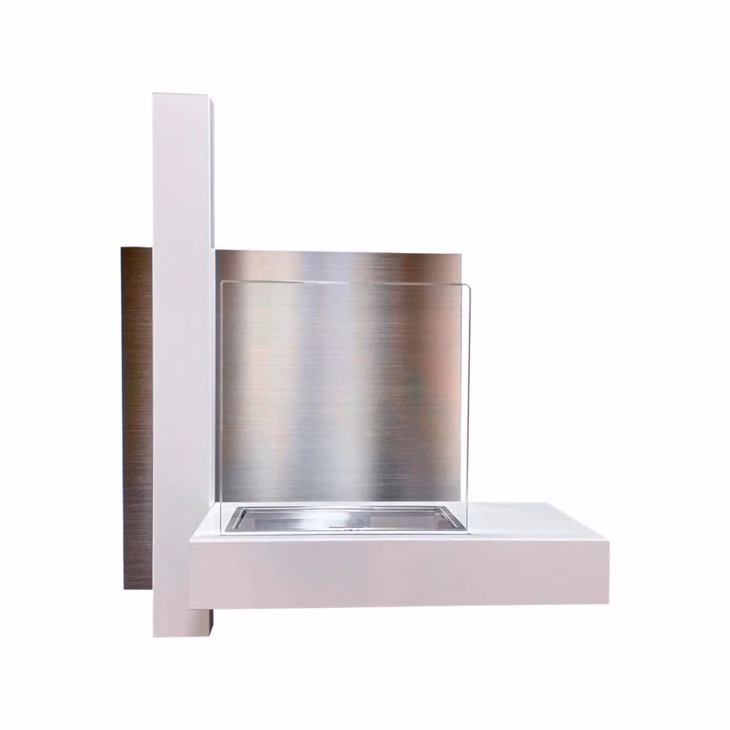 Camino a bioetanolo Bern DMORA Bianco L 65 cm, P 23 cm, H 75 cm – 2