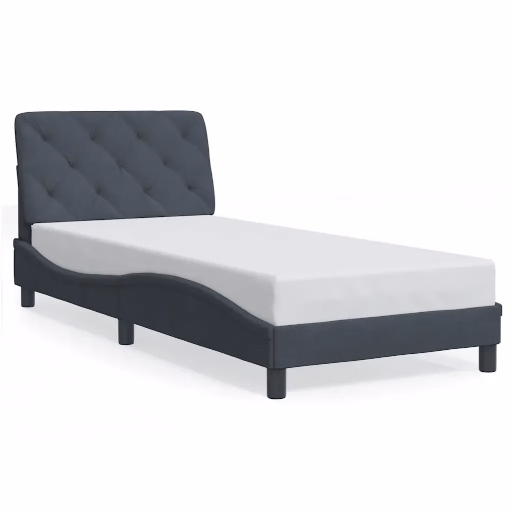 Giroletto vidaXL in Velluto Grigio con Doghe in Legno 80x200 cm – 2