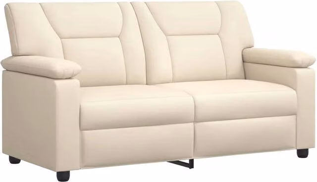 Divano moderno vidaXL in similpelle beige con struttura in metallo L: 171 cm, P: 85 cm, H: 93 cm