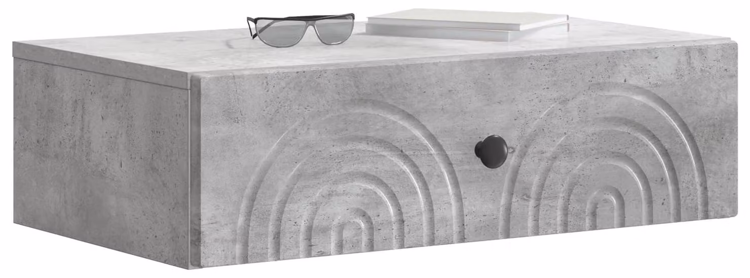 Tavolino da Parete Laterale Grigio Cemento 59 x 34,5 x 17 cm