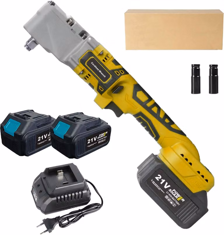 Avvitatore a impatto, motore brushless, coppia elevata, 2 batterie gialle, UE