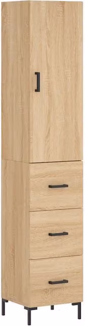 Credenza | Madia | Buffet da pranzo | Armadio da pranzo Rovere Sonoma 34,5x34x180 cm in Legno Multistrato