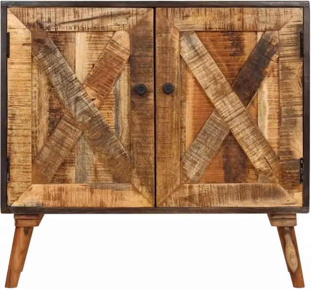 Credenza-Buffet-Armadio da cucina in Legno Massello di Mango 85x30x75 cm 670917
