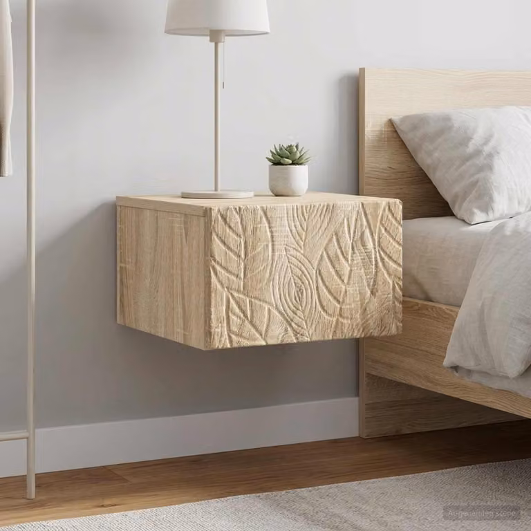 Set di 2 tavolini da parete laterali vidaXL in stile moderno, colore Rovere Sonoma (marrone/beige)