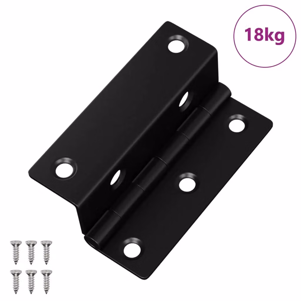 Cerniera a battente vidaXL in ferro nero opaco L/P/H: 3,8 x 1,7 x 6,0 cm – 2