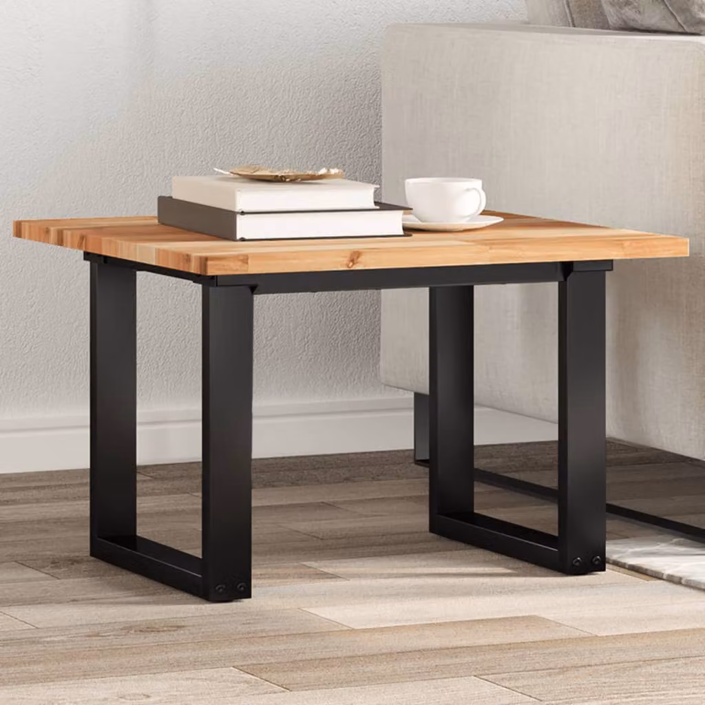 Piano Tavolo Quadrato in Legno Massello di Acacia Oiled vidaXL Marrone L: 60 cm, P: 60 cm, H: 2 cm