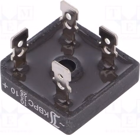 1x Raddrizzatore a ponte monofase Urmax: 1 kV, corrente: 10/15/25 A, montaggio su circuito stampato, modello KBPC10/15/2510FP E