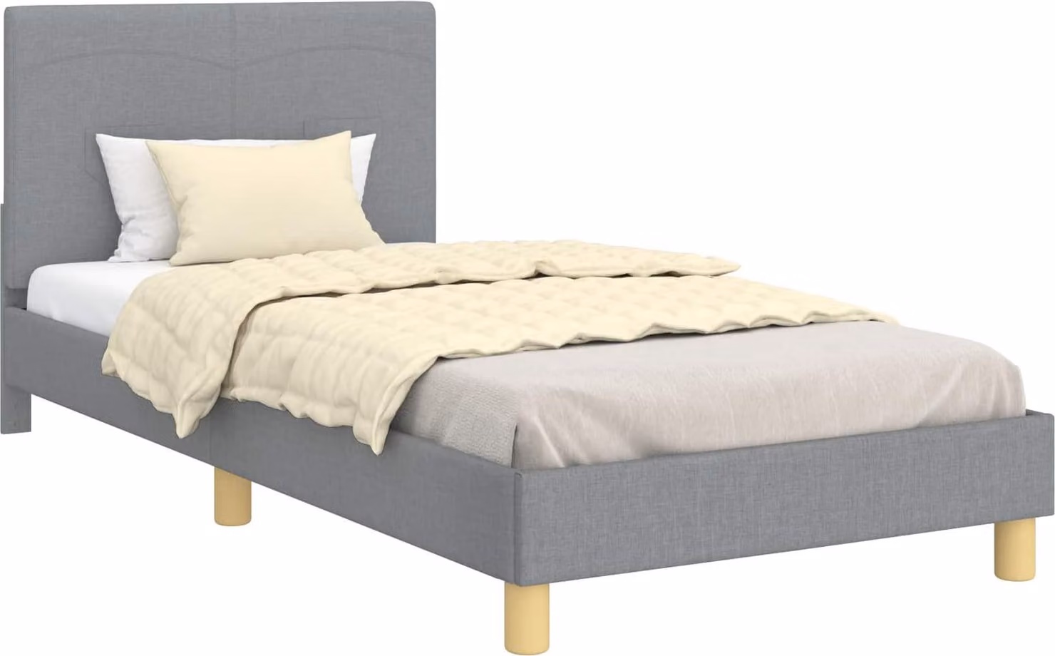 Struttura letto bambini con testata Grigio chiaro 90 x 190 cm