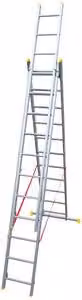 Scala a 3 rampe Easy Three Idroweb in alluminio color argento conforme alla norma EN131
