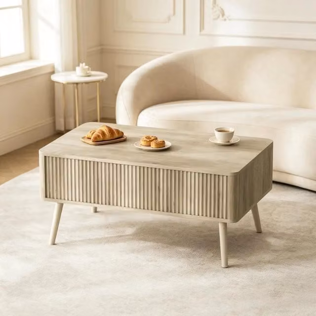 Tavolino da soggiorno moderno, tavolino da caff¨¨ con piano regolabile in altezza, elegante tavolino laterale, tavolo contenitore (solo con il tavolino