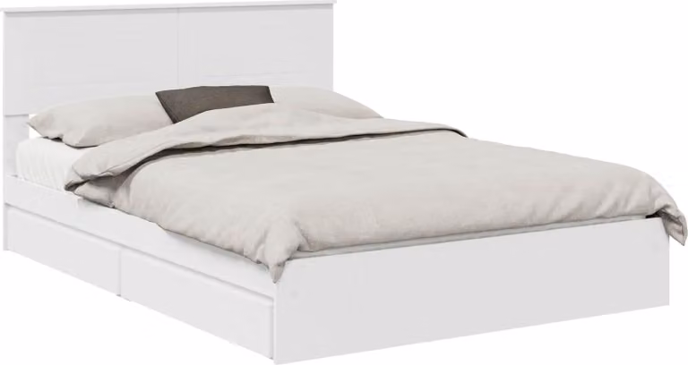 Letto con Contenitore Bianco 140 x 190 cm Legno multistrato