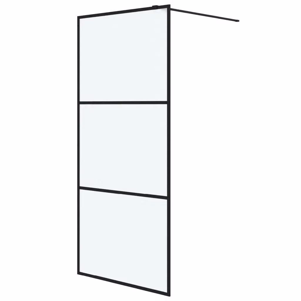 Parete Doccia Walk in vidaXL in Vetro Smerigliato Nero L: 90 cm, H: 195 cm – 2