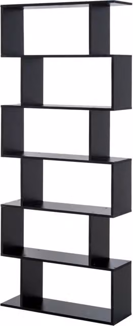 Libreria XYLO in legno nero con 6 ripiani L: 80 cm, P: 23 cm, H: 192 cm