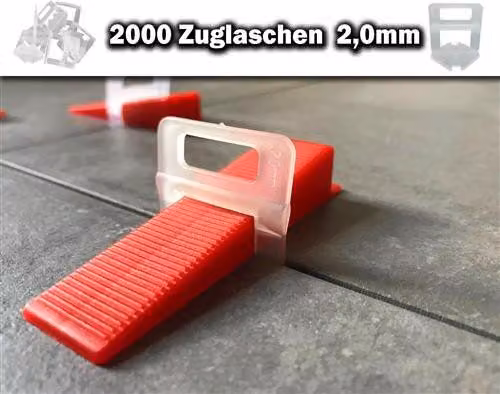2000 linguette di trazione 2,0 mm - Sistema di livellamento piastrelle KACHEL GOTT®