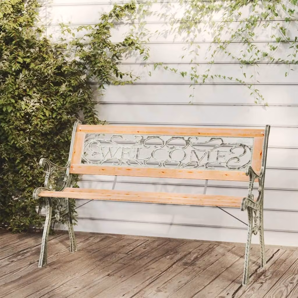 The Living Store Panca da giardino 122 cm in legno massiccio di abete