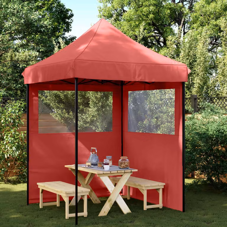 Tenda Party vidaXL in tessuto Oxford colore rosso L/P/H: 200 x 200 x 306 cm