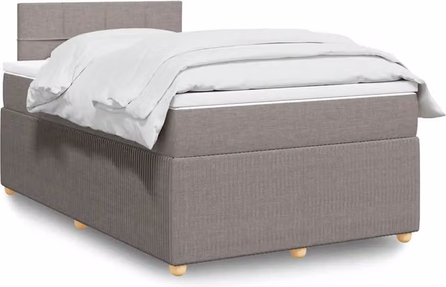 Letto Ibrido Moderno vidaXL con Materasso in Tessuto Beige e Grigio L/P/H: 120 x 200 cm
