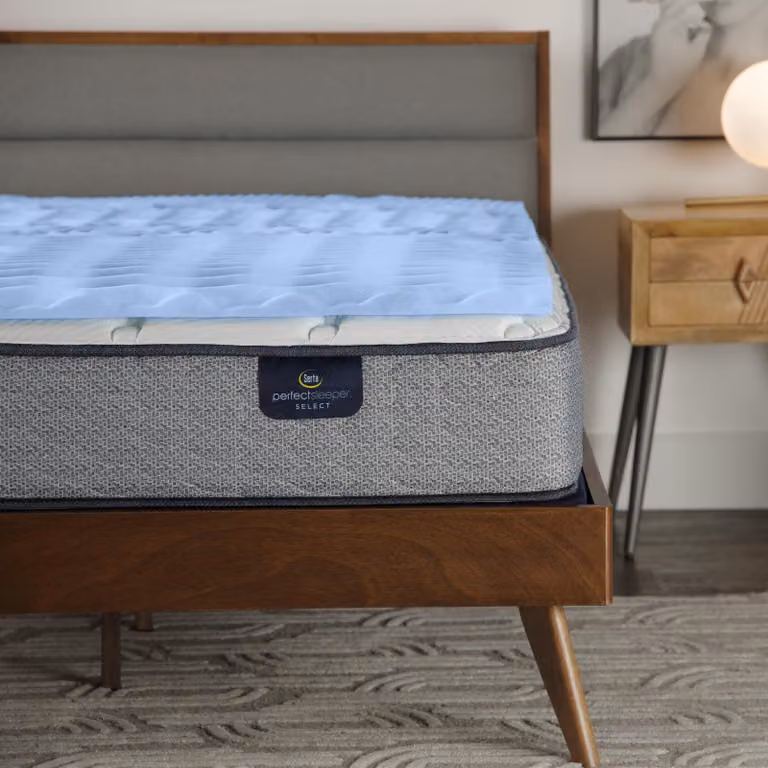 Topper per materasso in memory foam, matrimoniale, colore blu