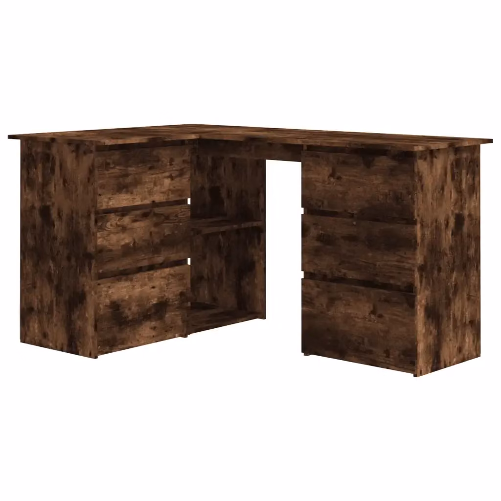 Scrivania ad Angolo vidaXL in Legno Rovere Fumo, L 145 x P 100 x H 76 cm – 2