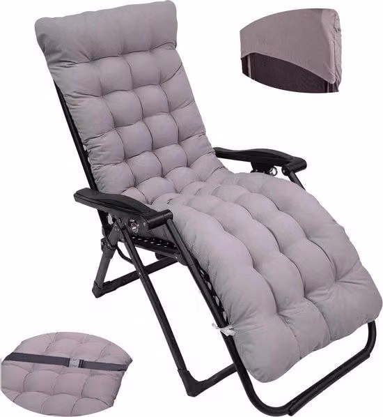 Cuscino spesso per sedie da giardino e sedie a dondolo, 8 cm, 170x53 cm, antiscivolo, per esterni
