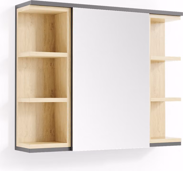 Specchio contenitore bagno Vicco Aquis Antracite 79.6 x 64 cm, Model 36074