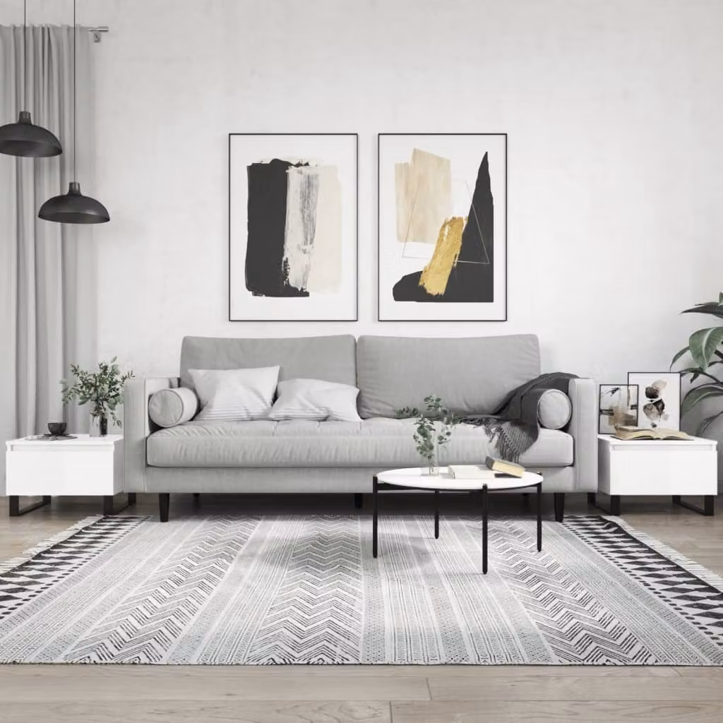 Maison Exclusive - Tavolini da salotto 2 pezzi bianco lucido 50x46x35 cm materiale ligneo