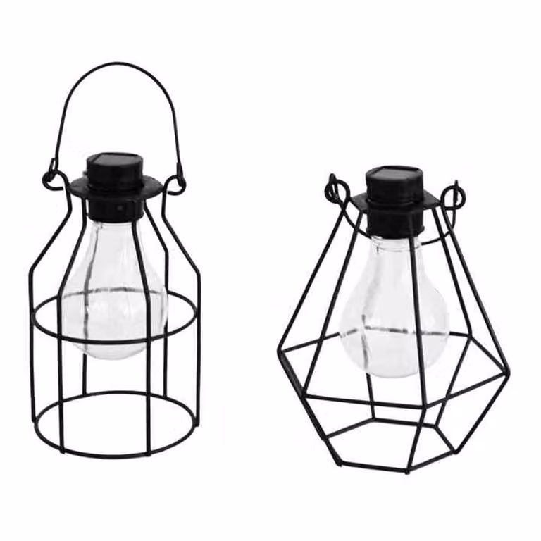 Kynast Garden Lampada solare a LED griglia nera 2 modelli con cella a bottone