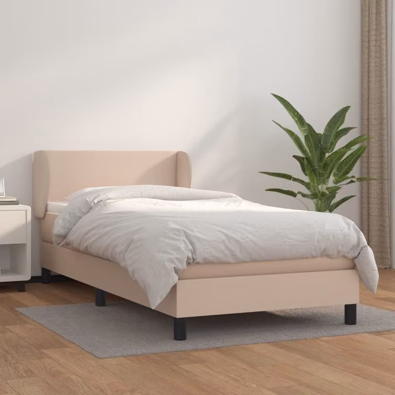 Maison Exclusive - Giroletto a Molle con Materasso Cappuccino 90x200 cm Pelle finta