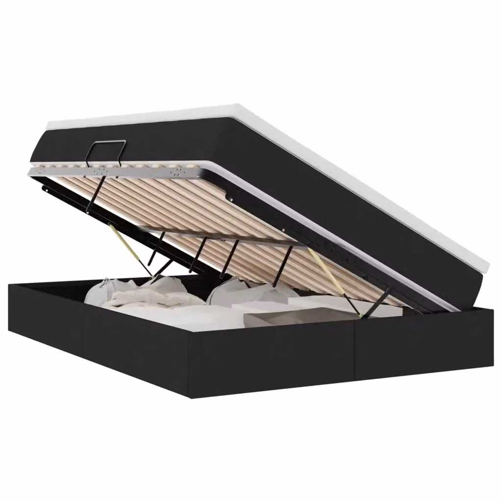 Letto con contenitore e materasso ibrido vidaXL Nero L: 140 cm, P: 190 cm, H: 194 cm – 2