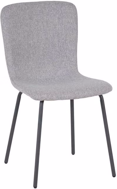 Set di 4 sedie impilabili Bob Gardens rivestite in stoffa grigio antracite con struttura in legno di faggio