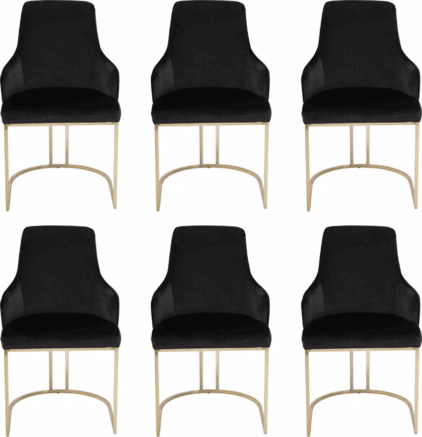 Luxus 6x Stühle Schwarz Esszimmerstuhl Designer Möbel Modern Stühle