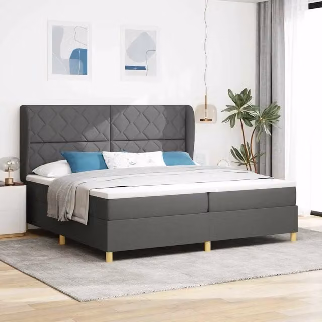 Letto Ibrido con Testiera in Tessuto vidaXL Grigio L: 200 cm, P: 200 cm, H: 280 cm