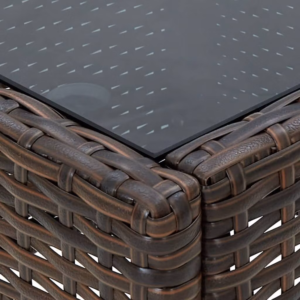vidaXL Tavolo da giardino marrone 40x40x45 cm in poly rattan